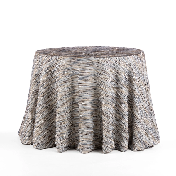 Canyon Agate Blue Brown Tablecloth with rich texture and a color scheme of cool blues and warm, sandy brown colors add the bohemian-inspired beauty of the Southwest to the table design.