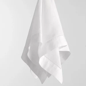 Classic Hemstitch White Dinner Napkin Rental for Events.