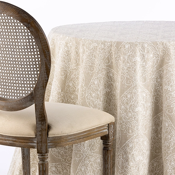 McKinley Embroidered Linen Tablecloth from Reverie Social.