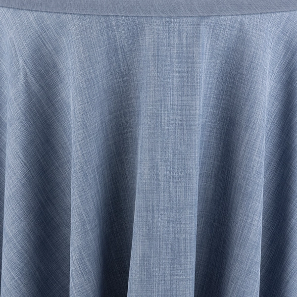 Nola Mystic Blue Tablecloth, crop table.