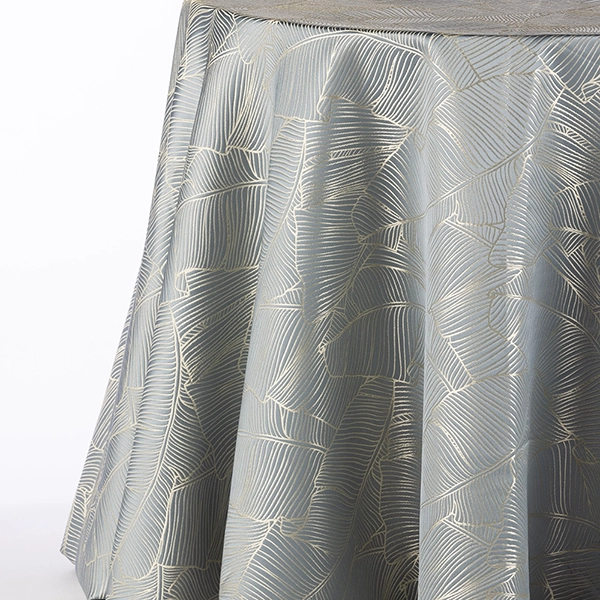 Palmers Slate Metallic Blue-Grey Golden Crop Table Linen.