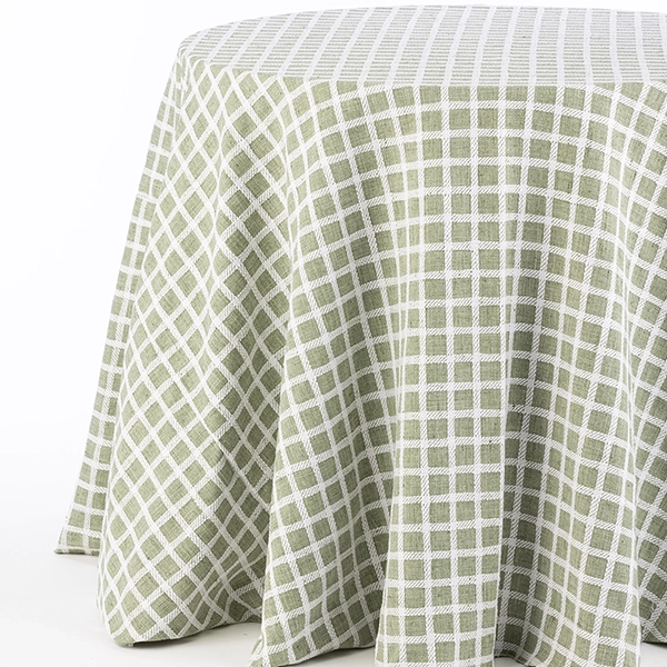 Patchwork Moss Check Green Table Linen, Crop Table.