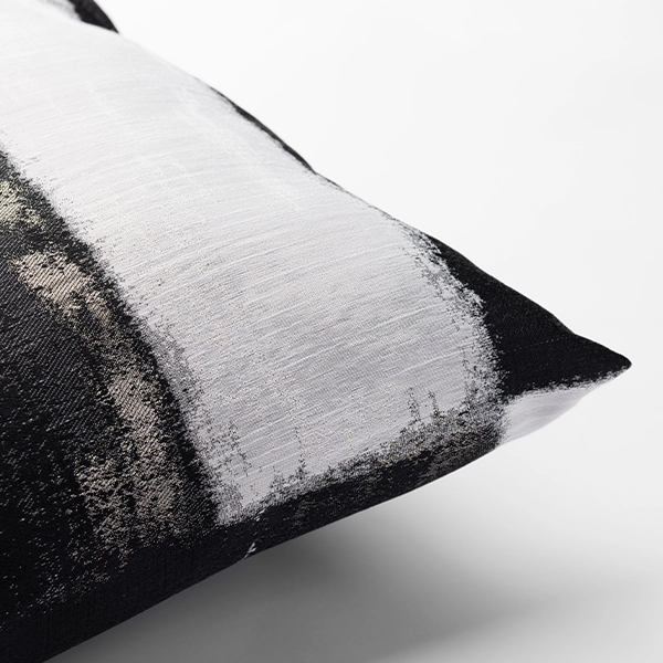 A close up of a Helena Midnight Pillow available for table linen rental.