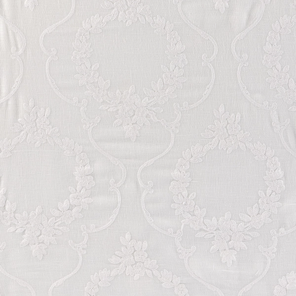 Kelly White Floral linen Swatch
