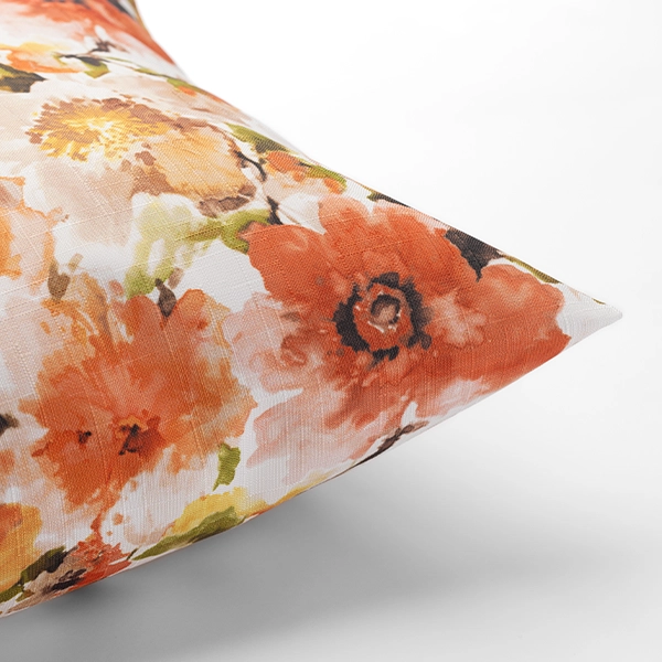 A close up of the Layla Floral Pillow available for event linen rental.