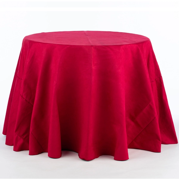 A view of Montana Suede Lipstick Red table linen rental