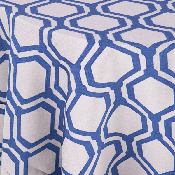 A close-up view of Paige Cobalt Blue table linen