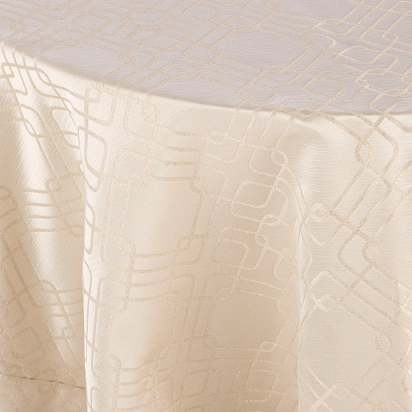 a close-up view of Rigel Ivory Silver table linen