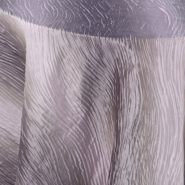 A close-up view of the River Lavender Grey Tablecloth rental