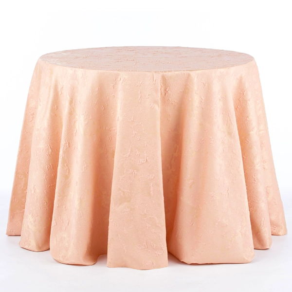 A view of Venetian Rose Gold Blush Pink tablecloth rental in full size