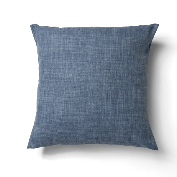 A Nola Mystic Blue Pillow on a white background available for table linen rental.