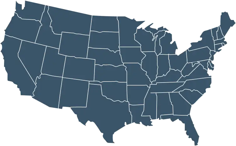 A map of the United States for event linen rental and table linen rental purposes.