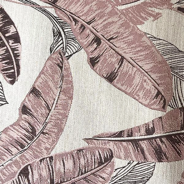 A close up of Coco Palm Pink, a fabric suitable for event linen rental.