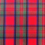 A Tartan Plaid Holly Berry Napkin with black and blue squares available for table linen rental.