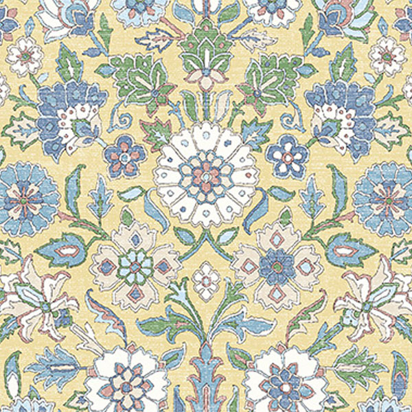 Intricate floral pattern with a symmetrical design in pastel colors Zara Sapphire.