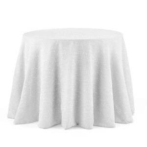 Monaco Woodrose round tablecloth on an isolated background.