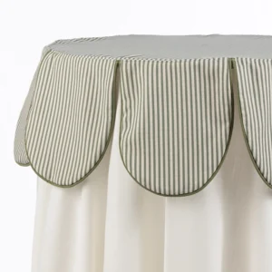 Kennedy Stripe Moss Scalloped Top