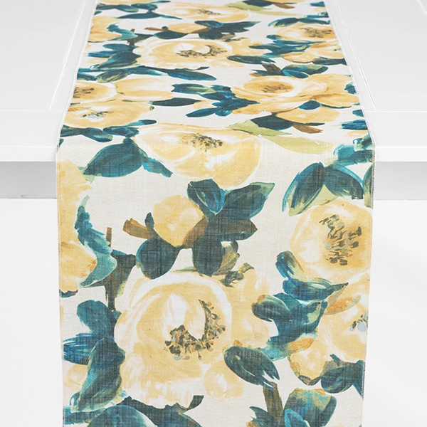 Ophelia Lemon Floral Tablecloth Rental - Reverie Social